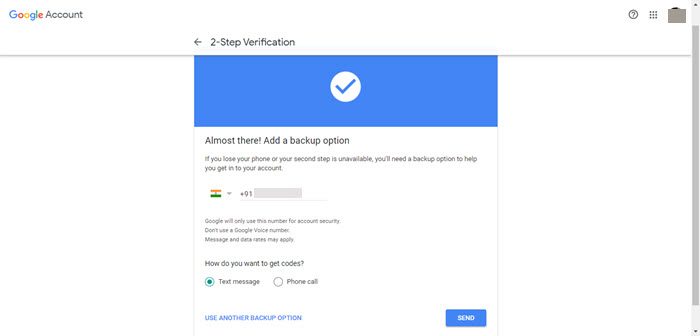 Two-factor authentication (2FA) for Gmail