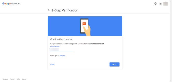 Two-factor authentication (2FA) for Gmail