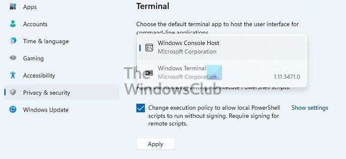 Windows Error Wiring Proxy Terminal Setting