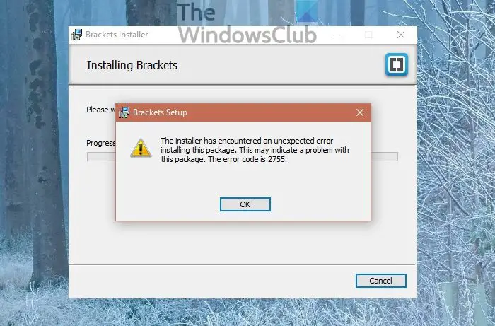 Windows Installer Error Code 2755