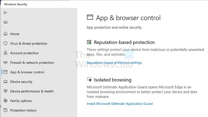 Windows Security Reputation Based Protection