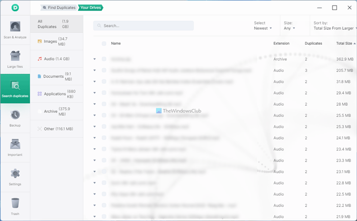 Dissy lets you find, remove duplicate files, and manage storage