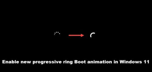 How to enable new progressive ring Boot animation in Windows 11