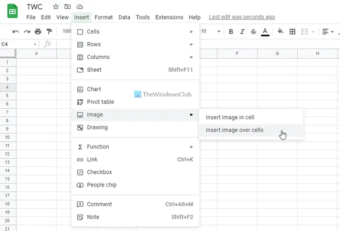 How to insert image in Google Sheets