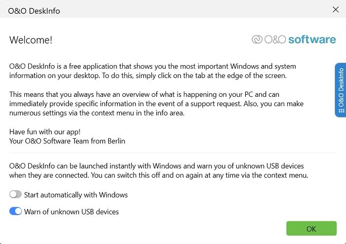 O&O DeskInfo for Windows PC