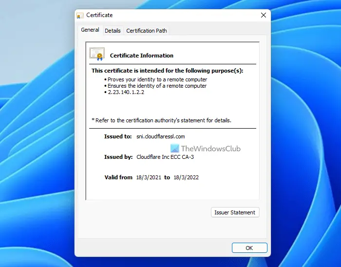 This server could not prove that it is its security certificate is not valid at this time