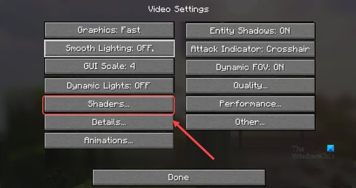 Turn Shaders Off