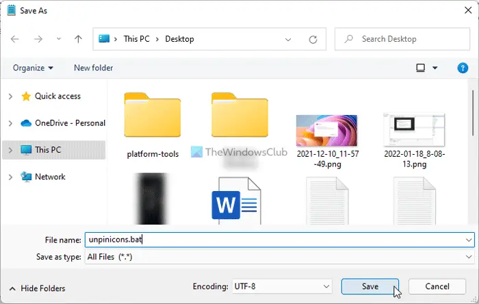 How to unpin all Taskbar icons at once in Windows 11/10