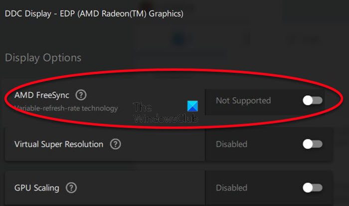 AMD FreeSync not supported
