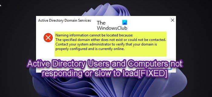 Active Directory Users and Computers not responding