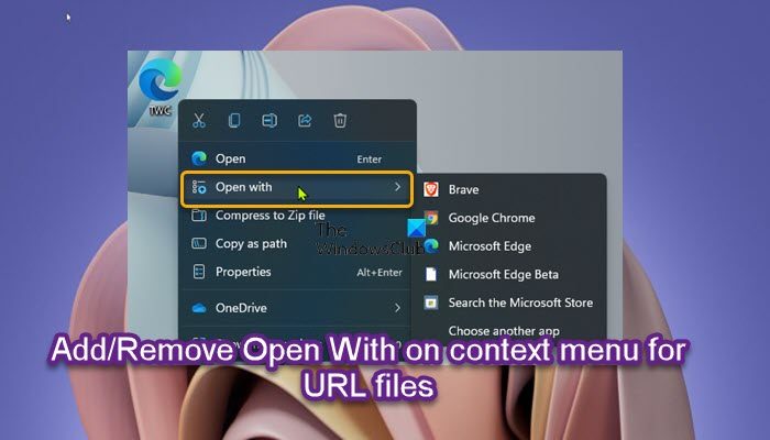 Add or remove Open With on Context Menu for BAT or URL files in Windows