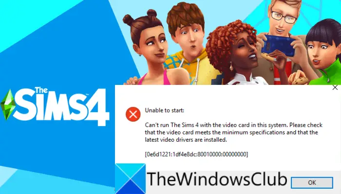 Не удается запустить The Sims 4 с видеокартой в этой системе.