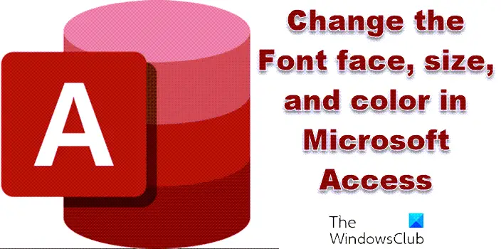 Change the Font face, size, and color in Access