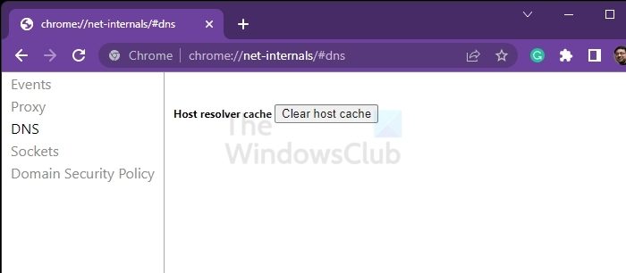 Chrome Reset DNS Cache