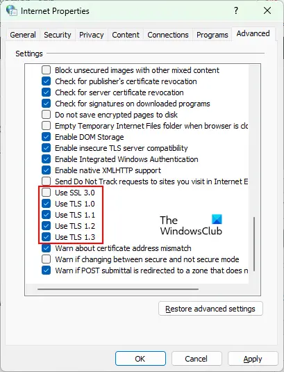 Configure your system's TLS settings