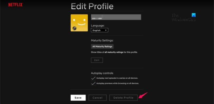 Delete profile
