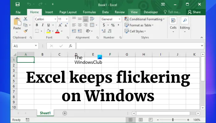 Excel keeps flickering on WIndows