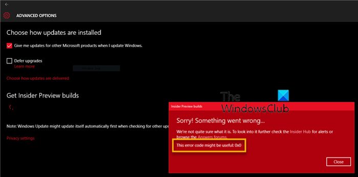 Fix Error Code 0x0 for Windows Insider Builds during upgrade