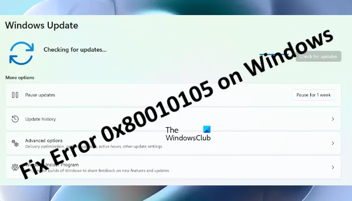 Fix error 0x80010105 on Windows