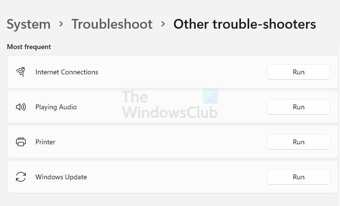 Internet Connections troubleshooter