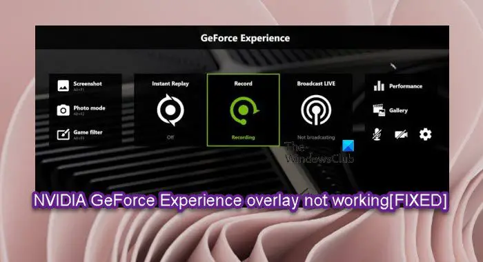 Nvidia Geforce Experience-Overlay Funktioniert Nicht