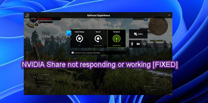 NVIDIA Share not responding or working