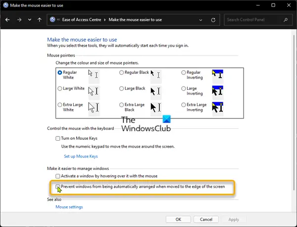 Prevent windows from being automatically arranged