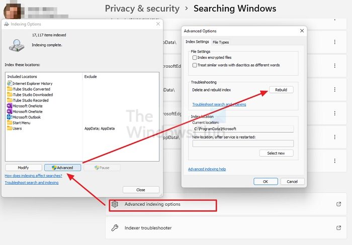 Search Indexing has been temporarily paused in Windows 11 10 - 36