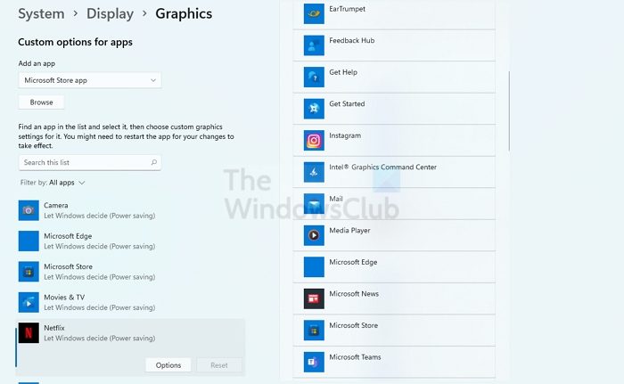 Select Microsoft Store App Windows