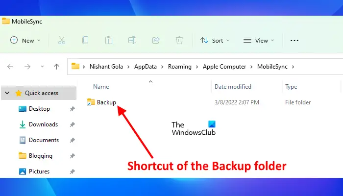 Symlink created between old and new Backup folders