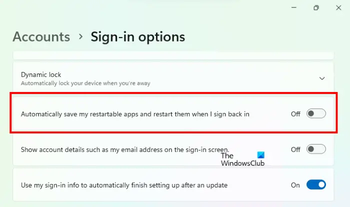 Tweak Sign-in Options settings in Windows