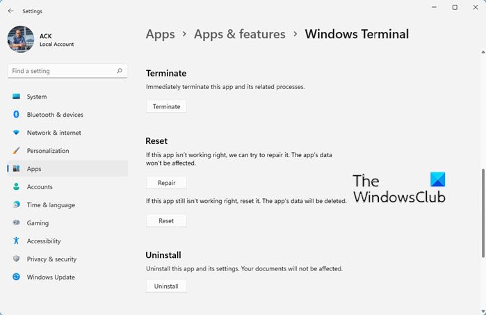 Windows Terminal not opening