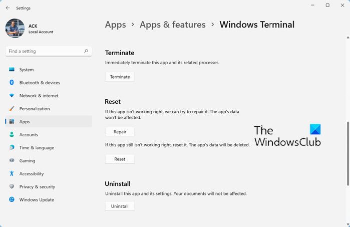 Windows Terminal not opening