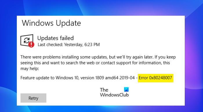 Correction De L'erreur De Mise À Jour Windows 0X80248007 Correction De L'erreur De Mise À Jour Windows 0X80248007