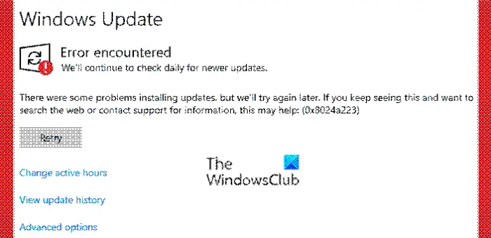 Windows Update Error 0x8024a203