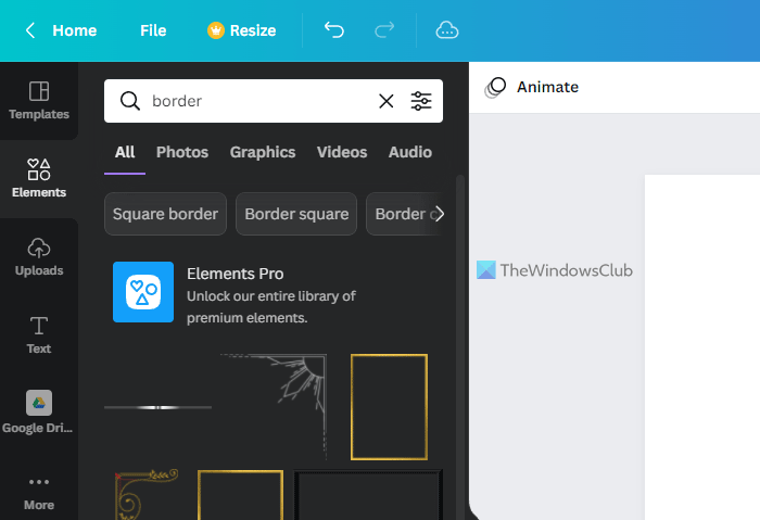 Как добавить границу или рамку к изображению в Canva