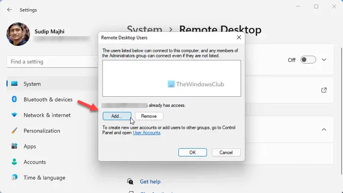 How to add or remove Remote Desktop users in Windows 11/10