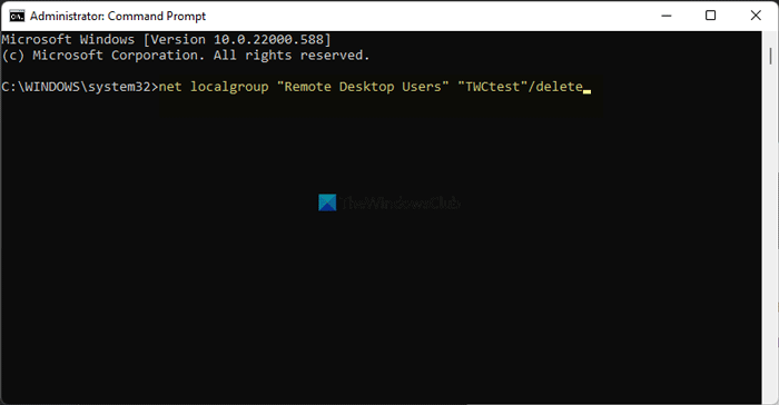 How to add or remove Remote Desktop users using Command Prompt