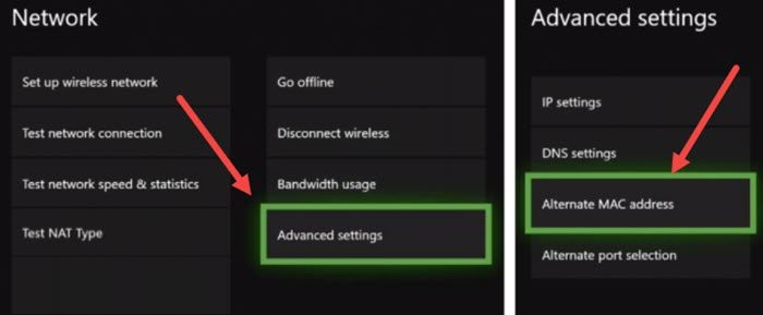 Clear Alternate MAC address