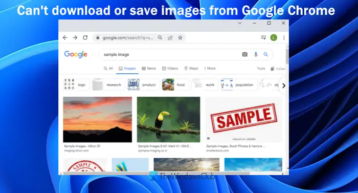 cant save images google chrome
