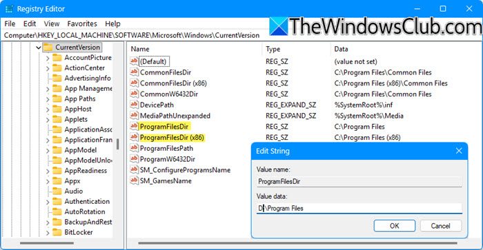 change Installation Path in Windows 11