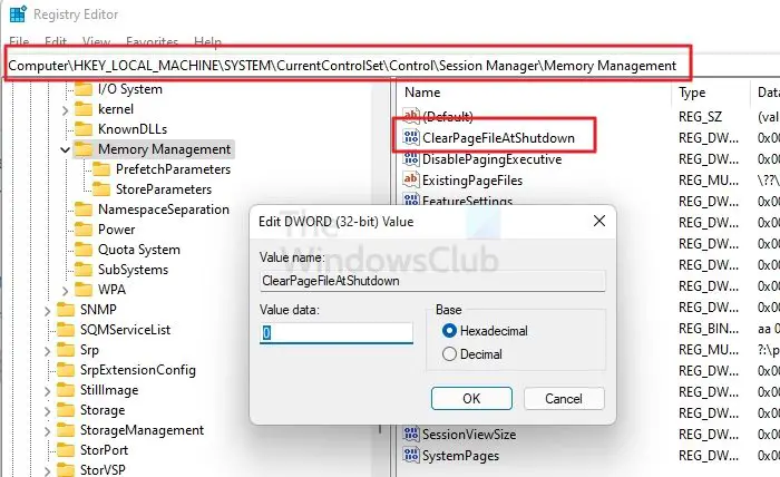 reset Virtual Memory or Page File