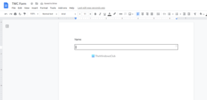 How to create fillable form in Google Docs