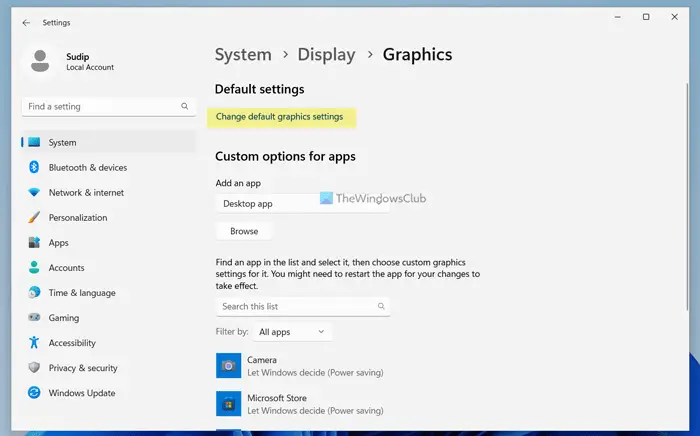 How to enable or disable Optimizations for windowed games in Windows 11