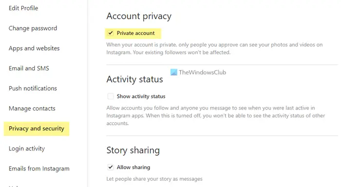 How to make Instagram profile Private or Public 