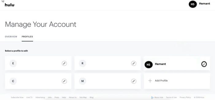 Manage Hulu Account