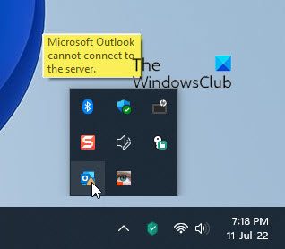 outlook cannot connect to the server