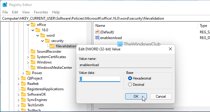 How to turn on or off file validation in Word, Excel, PowerPoint