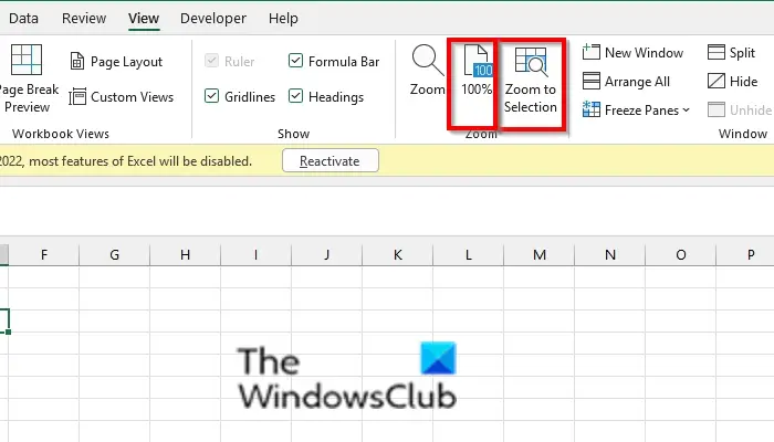 How to use Zoom In or Out feature in Microsoft Excel