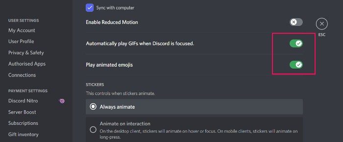 Automatically play GIFs when Discord is focused